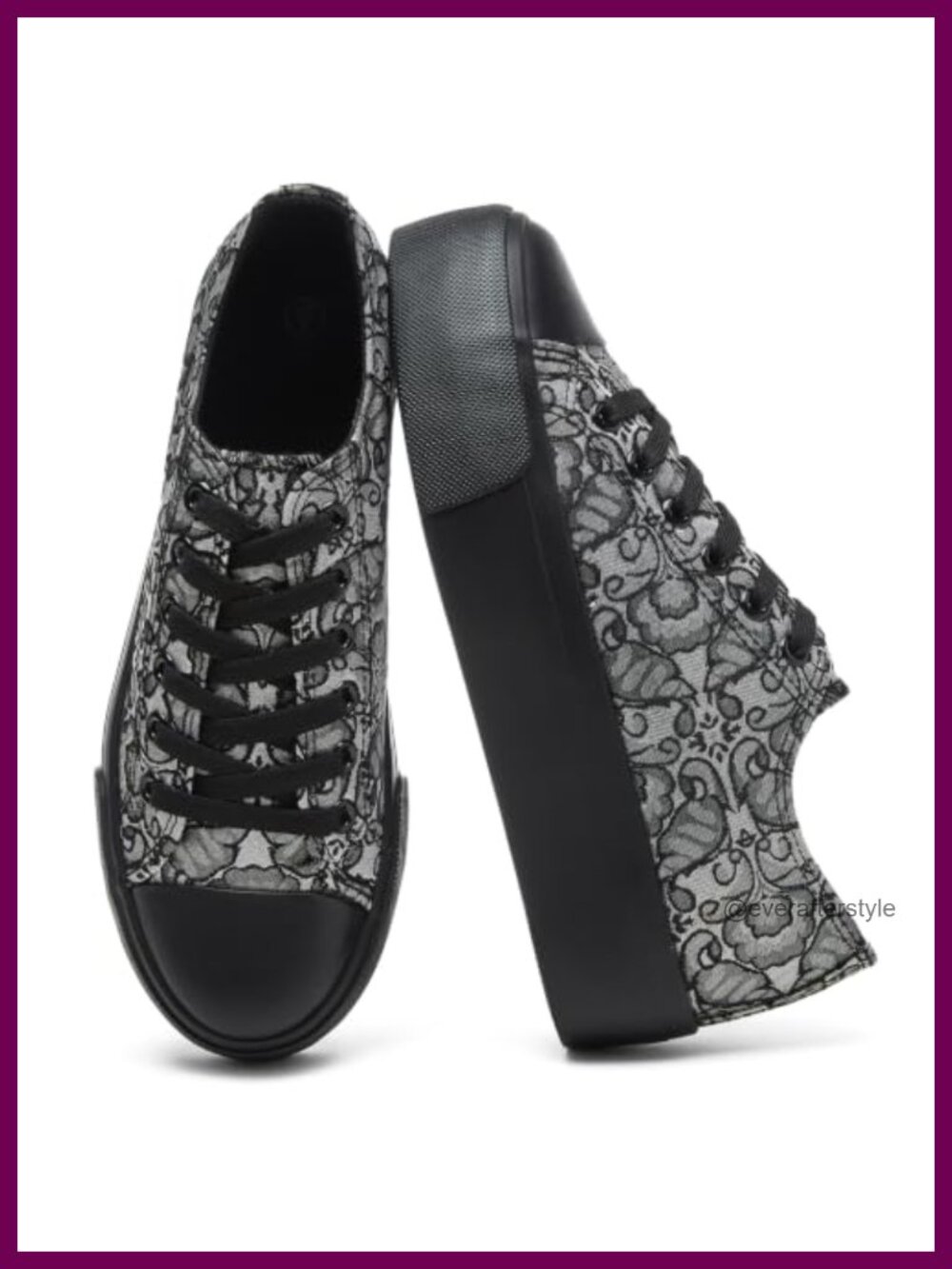 Womens Platform Canvas Sneakers Low Top Tennis Fashion Shoes